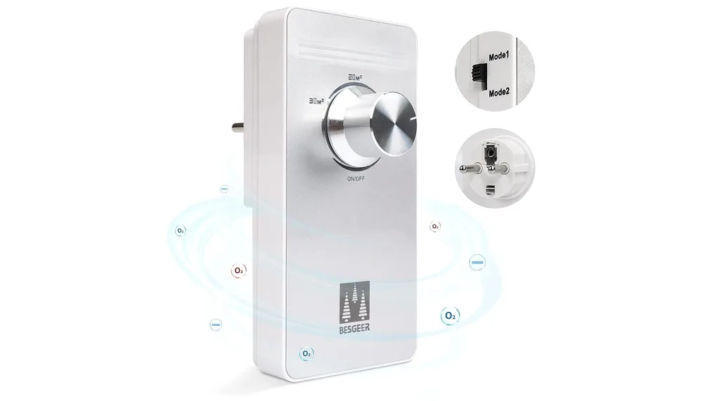 Purificateur Air à Ozone 30m² - Élimine Odeurs Et Formaldéhyde - Blanc - 120mg/h